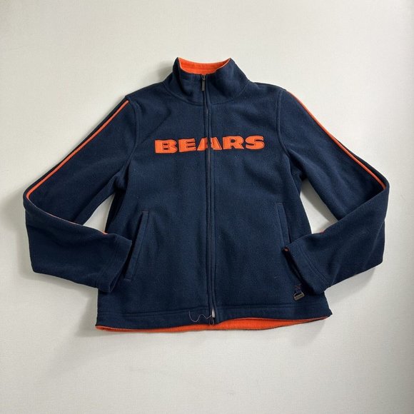 NFL‎ Reebok Chicago Bears Full Zip Fleece Jacket Women’s Size Small Blue Y2K - Picture 1 of 8